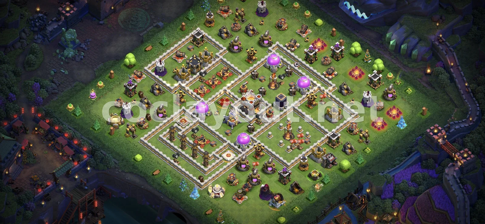 Base de farming TH11 per protegir els teus recursos – previsualització del disseny TH11