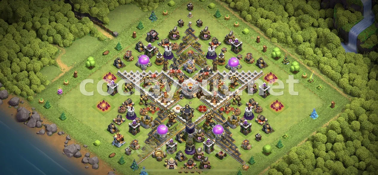 提升防御的 TH11 混合阵型 – TH11 布局预览