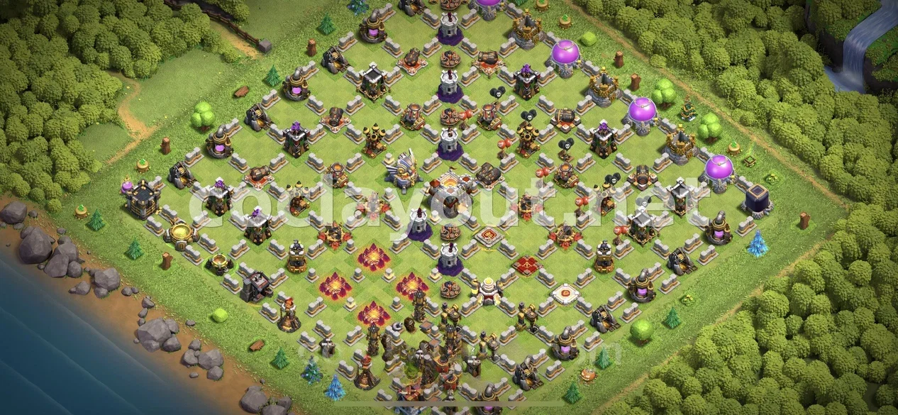提升村庄的TH11混合阵型 – TH11 布局预览