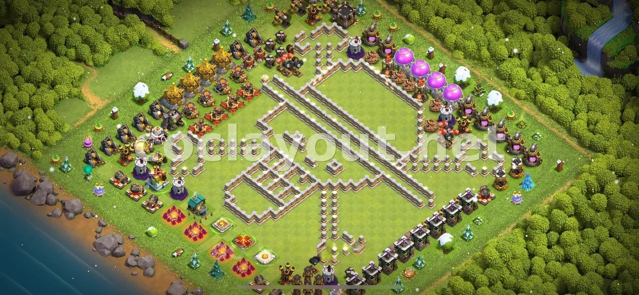Balanced Hybrid Base TH11 #58 – TH11 layout preview