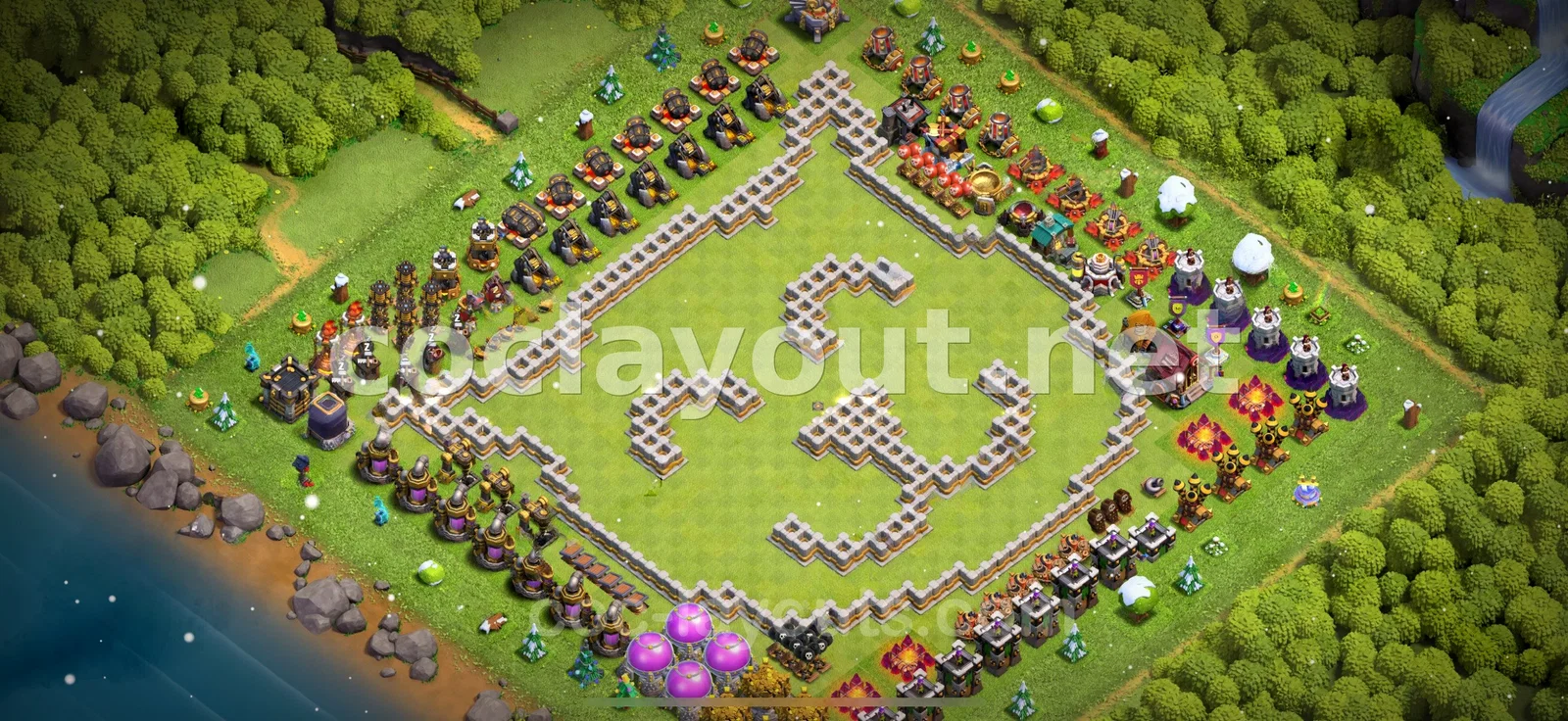 高效的 TH11 混合阵型 – TH11 布局预览