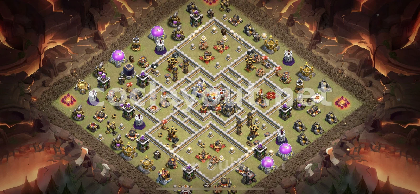 TH11 Base de Guerre: Idéale pour les Guerres de Clans – aperçu du plan TH11