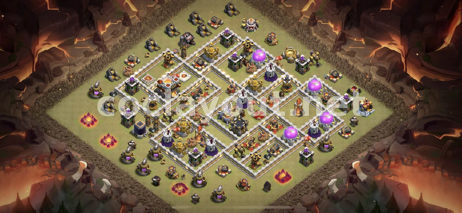 Meilleure base de guerre TH11 pour la Guerre de clans – aperçu du plan TH11