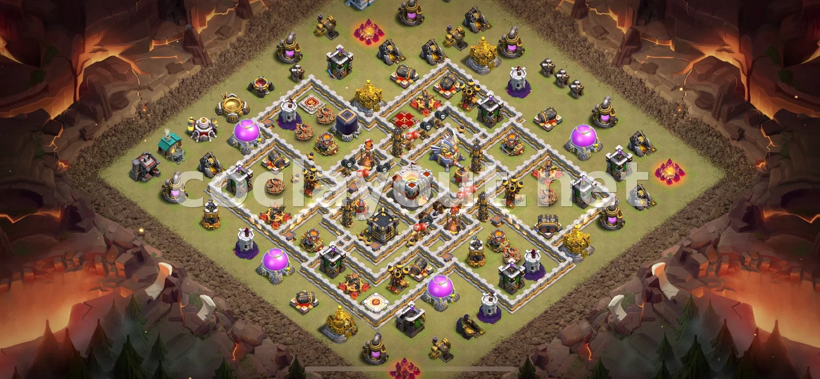 أفضل قاعدة حرب لمركز القرية 11 – معاينة تصميم TH11