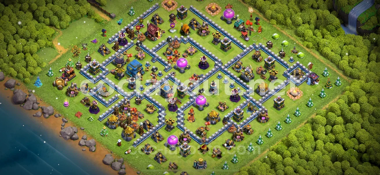 Optimal Hybrid Base Layout for TH12 – TH12 layout preview