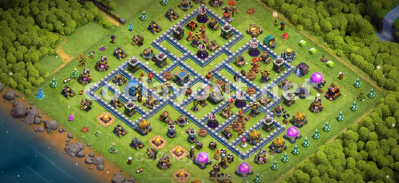 Efficient TH12 Hybrid Base Layout – TH12 layout preview