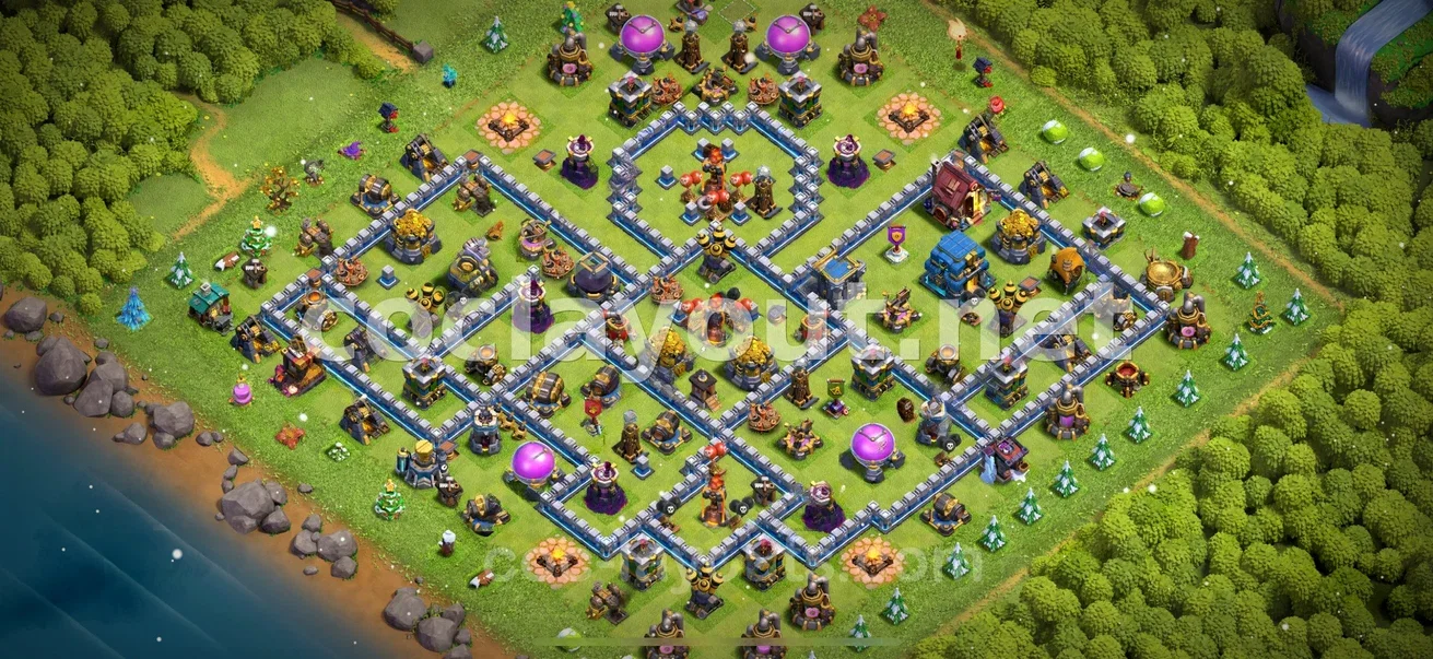 Protect Your Resources with TH12 Hybrid Base – TH12 layout preview