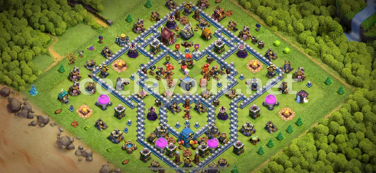 Strengthen Your Village with TH12 Hybrid Base – TH12 layout preview