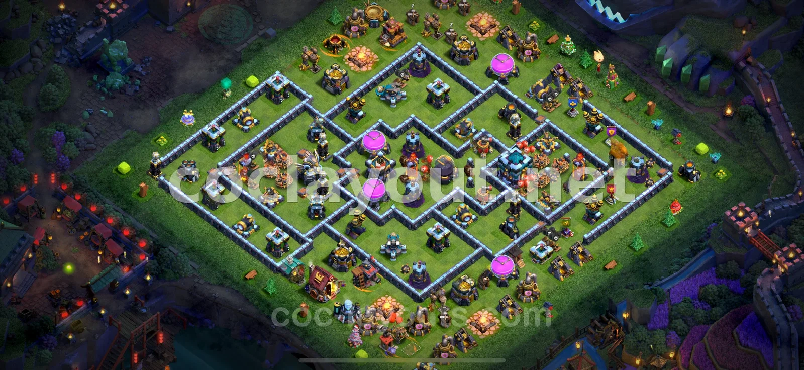 Fortalece tu aldea con diseño híbrido TH13 – vista previa del diseño TH13