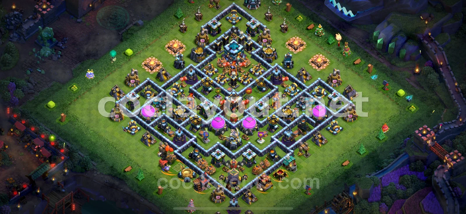 Build a Strong Village with TH13 Hybrid Base – TH13 layout preview