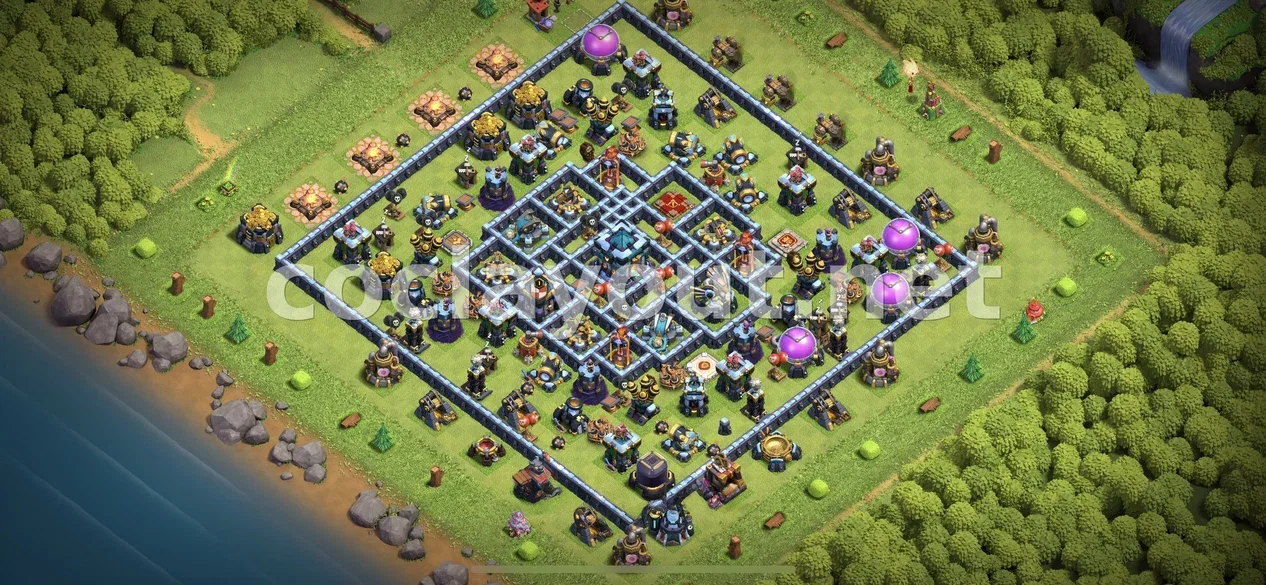 Enforteix el Teu Poble amb la Base Híbrida TH13 – previsualització del disseny TH13