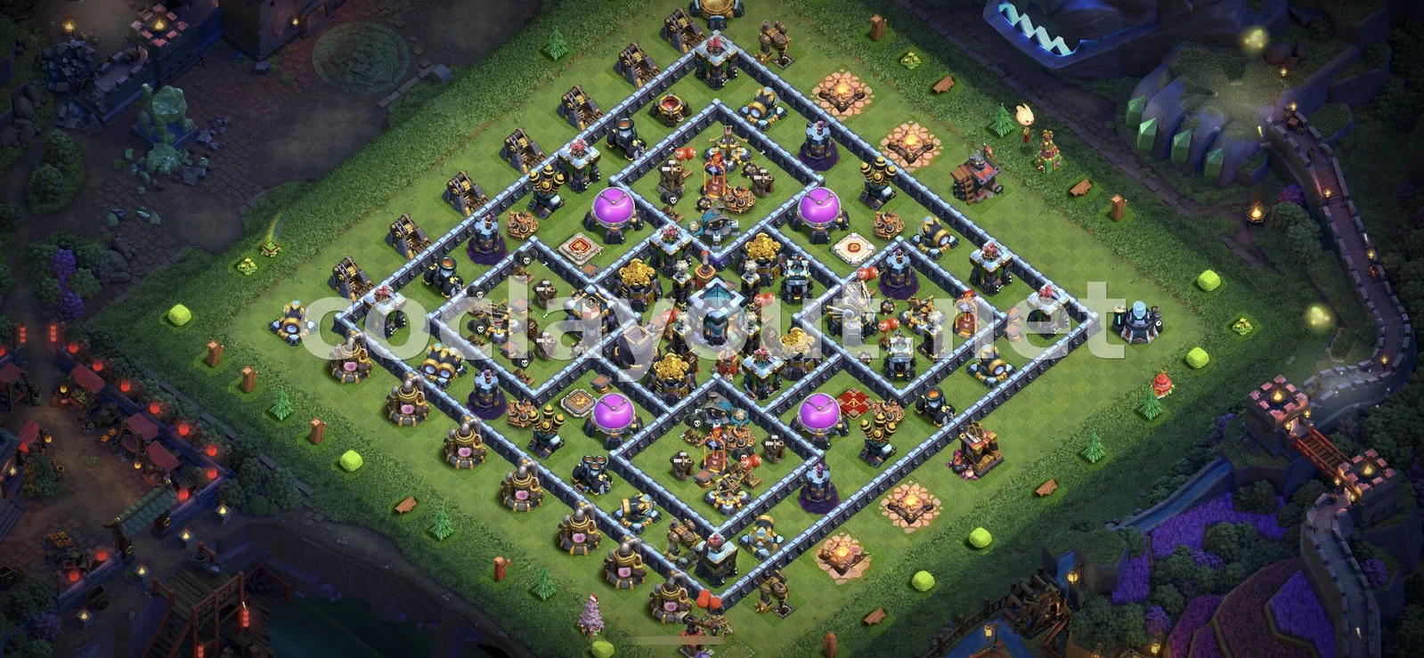 Strengthen Your Village with TH13 Hybrid Base – TH13 layout preview