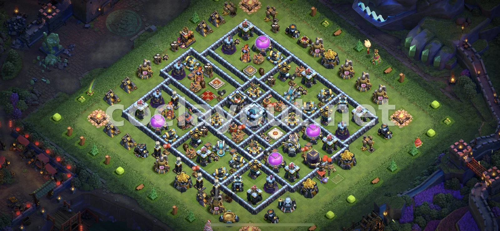 TH13 Hybrid Base Strategy – TH13 layout preview