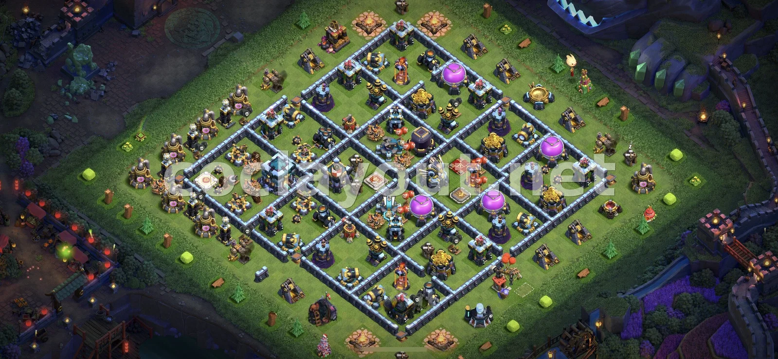 Exemple efectiu de base híbrida per a TH13 – previsualització del disseny TH13