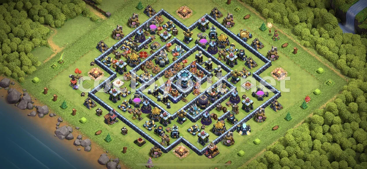 Millora el teu poble amb la Base de Farming TH13 – previsualització del disseny TH13