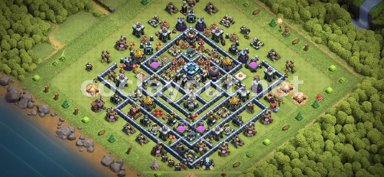 Disseny de base de farming TH13 efectiu – previsualització del disseny TH13