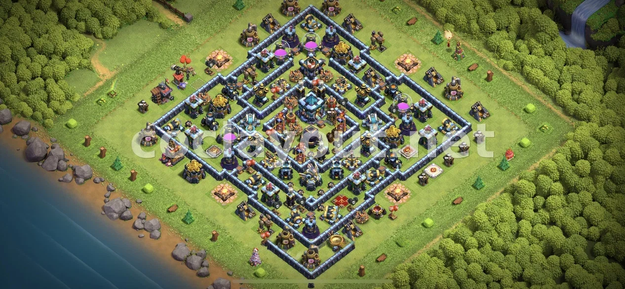 TH13 Base de Farming per Protegir els Recursos – previsualització del disseny TH13