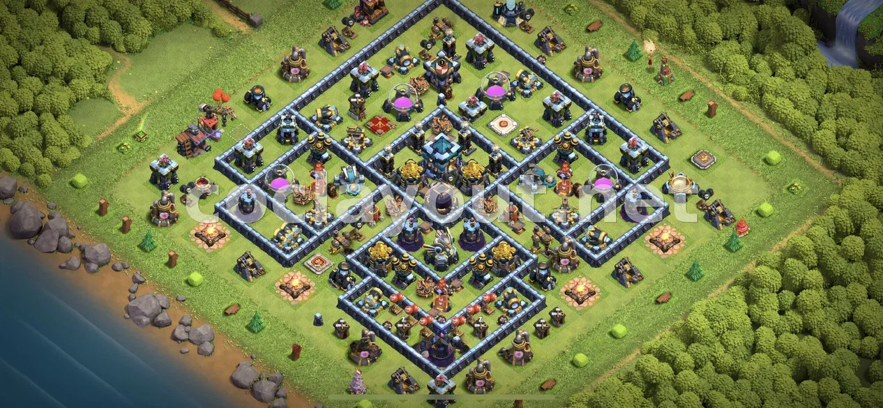 Base de Farming TH13 Efectiva – previsualització del disseny TH13