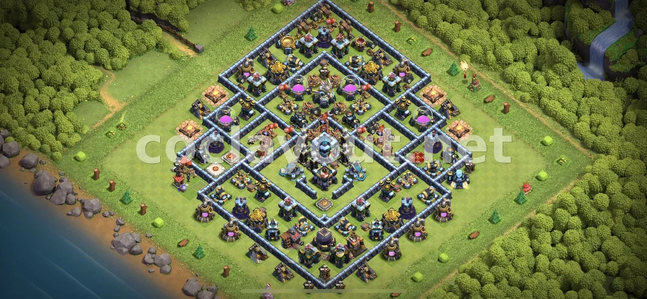 Disseny de Base de Farming TH13 Eficient – previsualització del disseny TH13