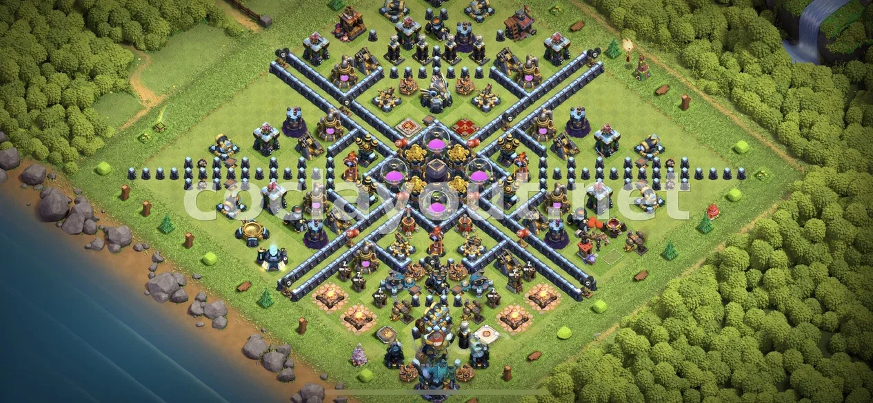 Base de Farming Efectiva TH13 – previsualització del disseny TH13