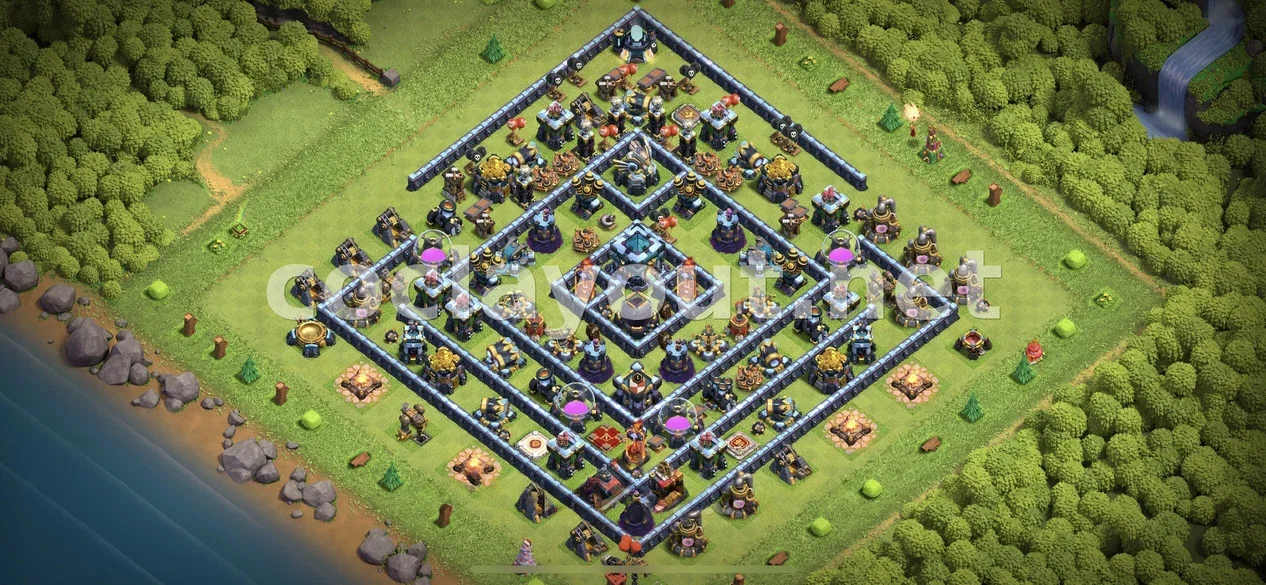 Protegiu els vostres recursos amb base de farming TH13 – previsualització del disseny TH13