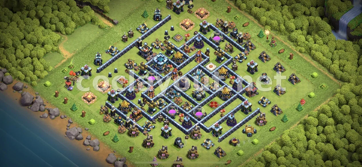 Base de Farming TH13 Eficaç – previsualització del disseny TH13