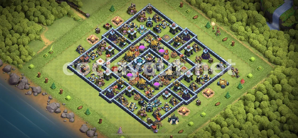 Maximitza els teus recursos amb aquesta base de farming TH13 – previsualització del disseny TH13