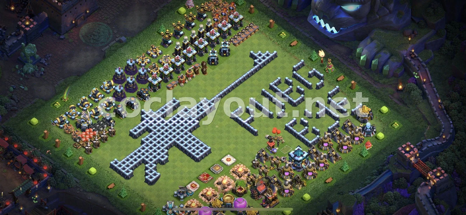 Boost Your Defense with TH13 Hybrid Base – TH13 layout preview