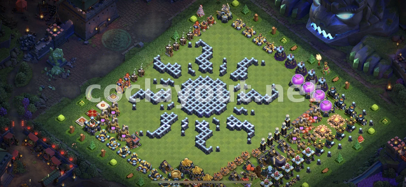 TH13 Hybrid Base #106 – TH13 layout preview