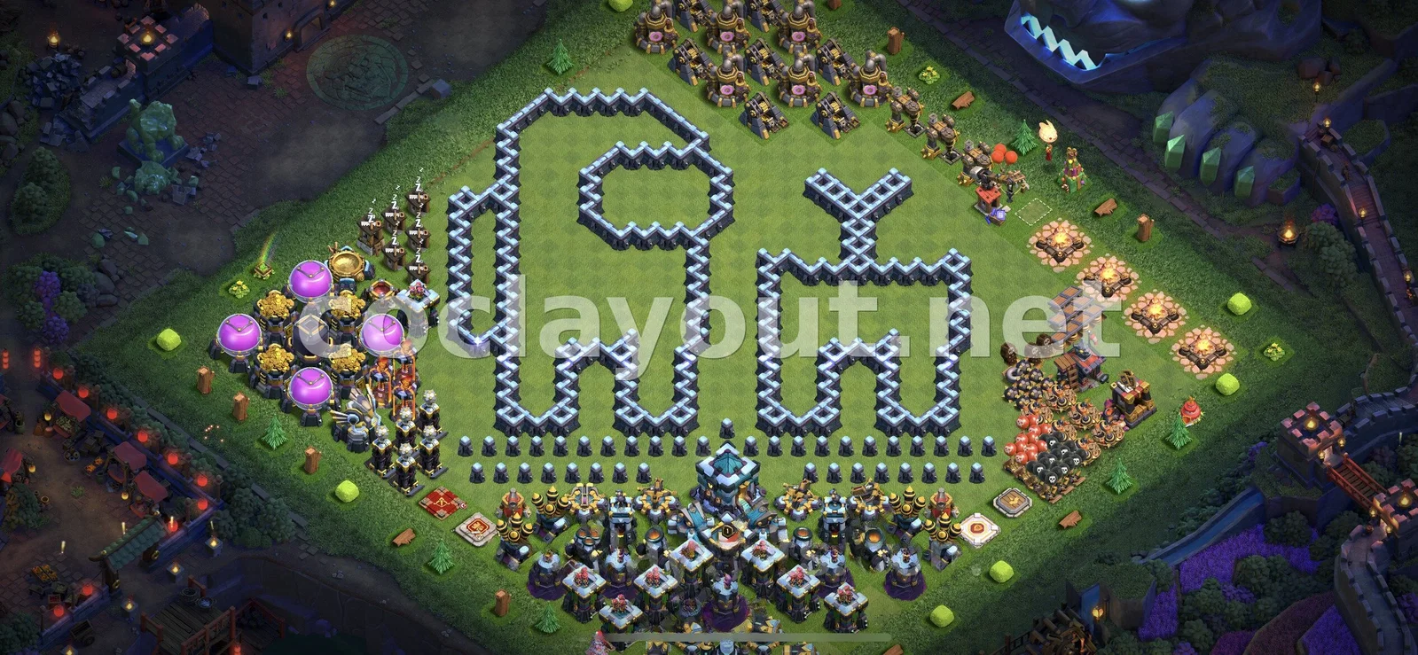 Millora el teu poble amb una base híbrida TH13 – previsualització del disseny TH13