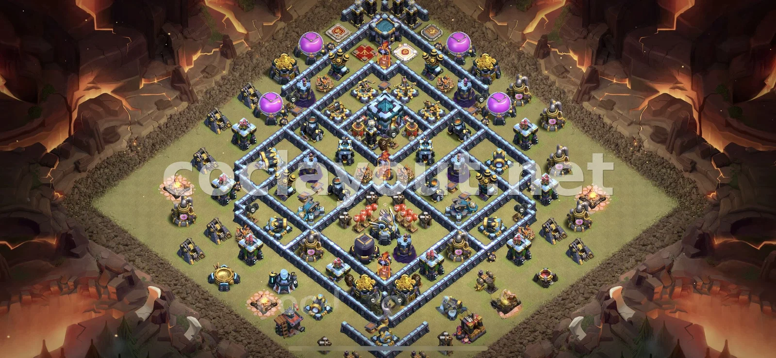 Diseño de Guerra TH13 para Éxito en Clanes – vista previa del diseño TH13