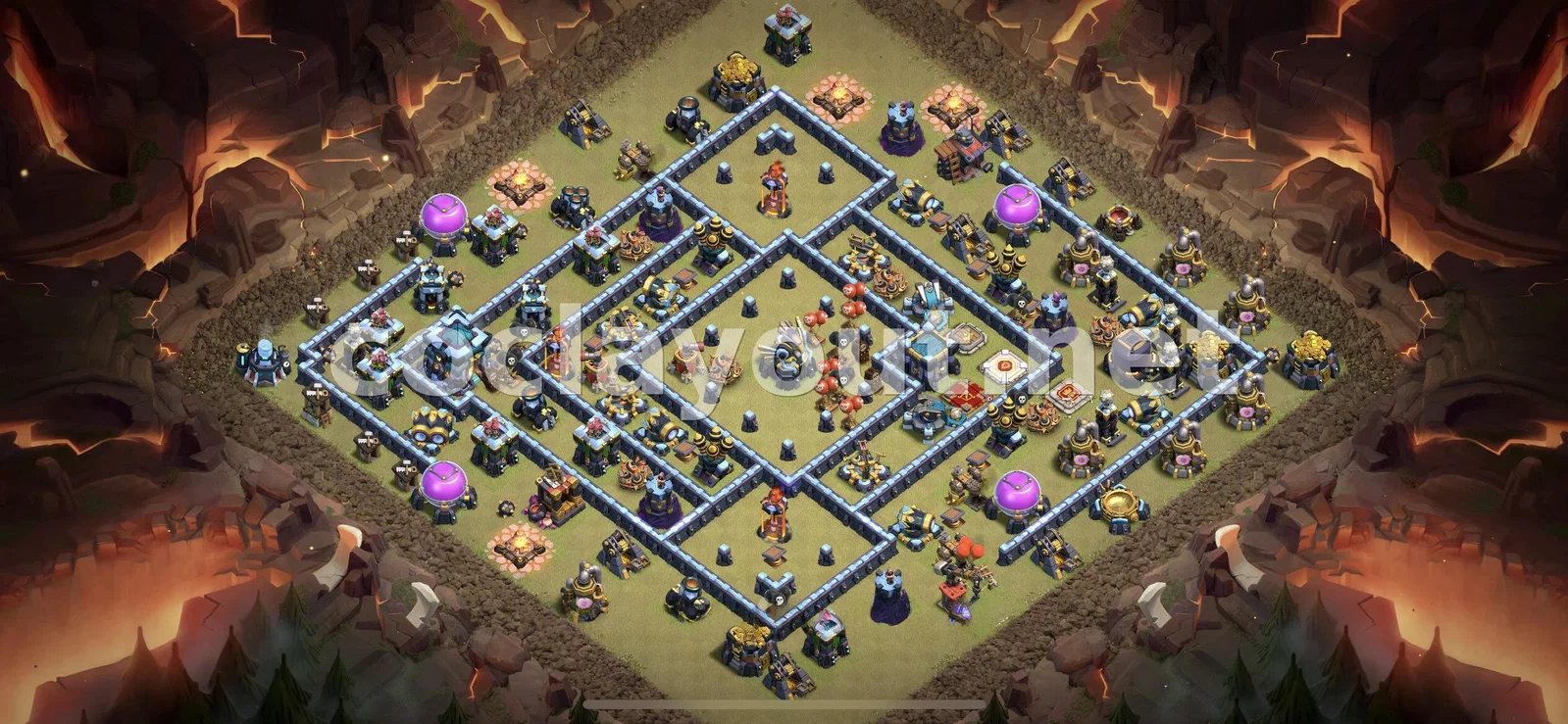 Diseño de Guerra TH13 para Triunfar en Clanes – vista previa del diseño TH13