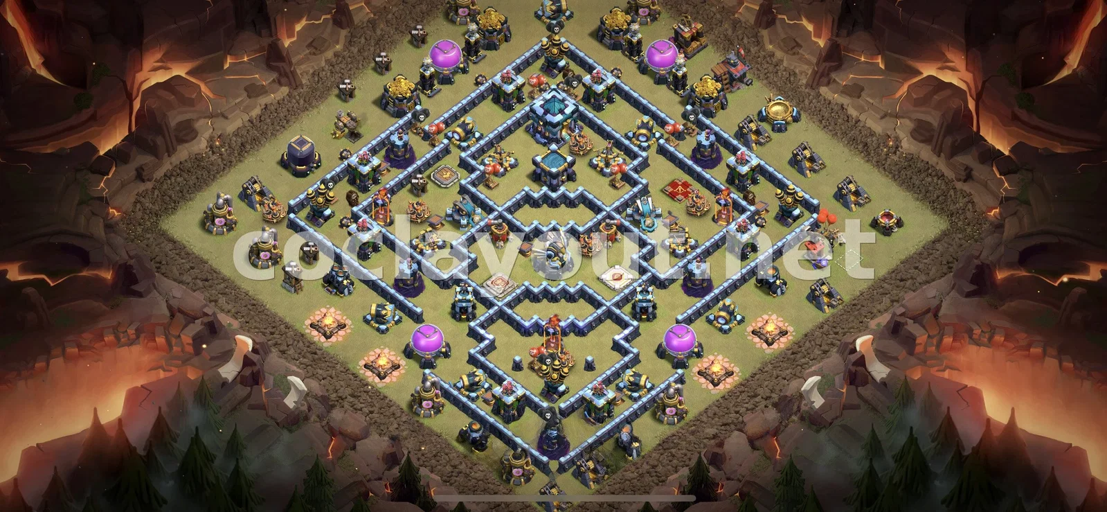 Mejora tu Diseño de Guerra TH13 para Guerra de Clanes – vista previa del diseño TH13