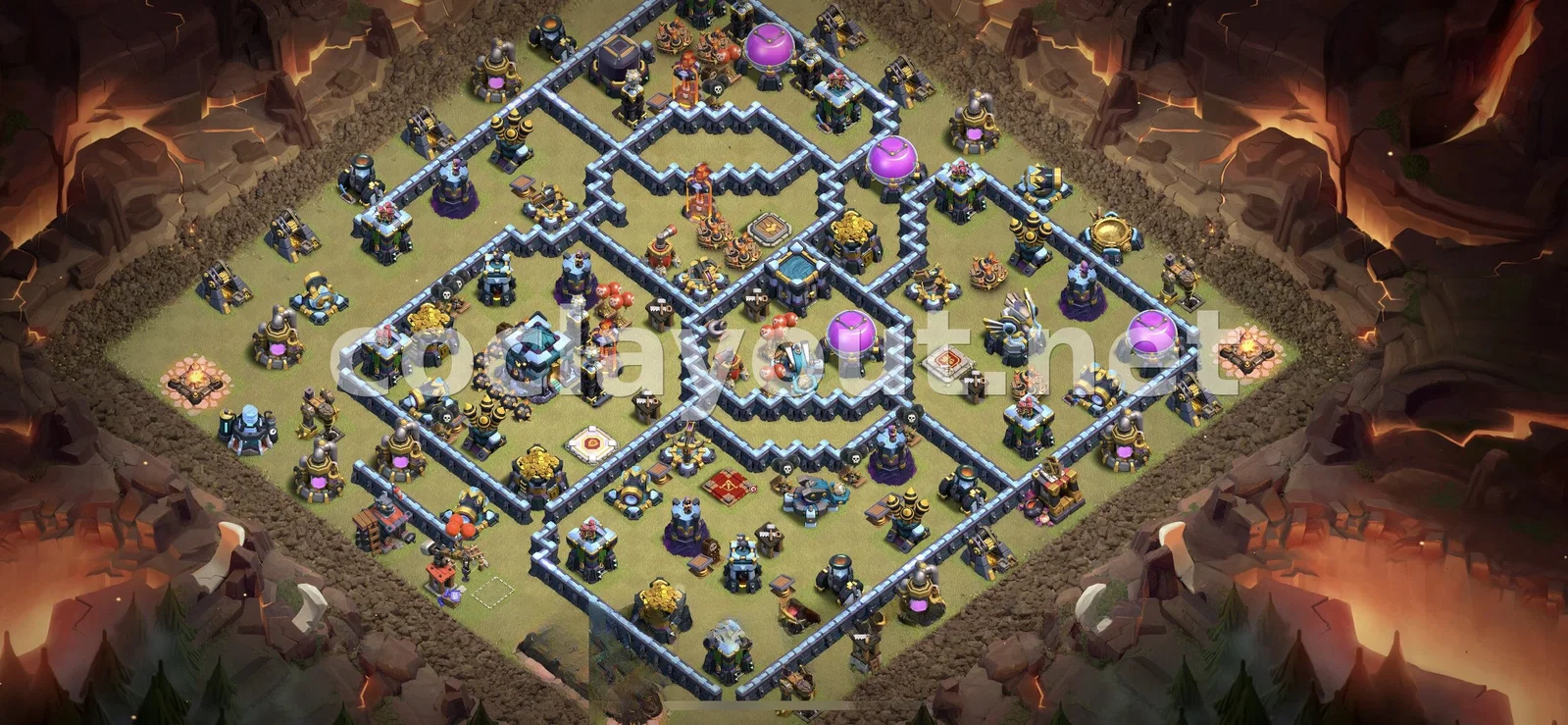 Triunfa en las Guerras de Clanes con este Diseño de Guerra TH13 – vista previa del diseño TH13