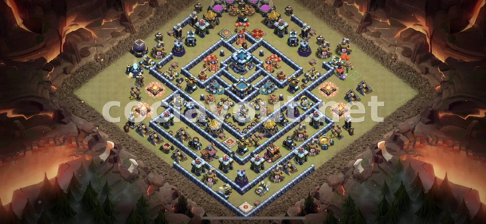 Эффективная база для войны TH13 – превью расстановки TH13