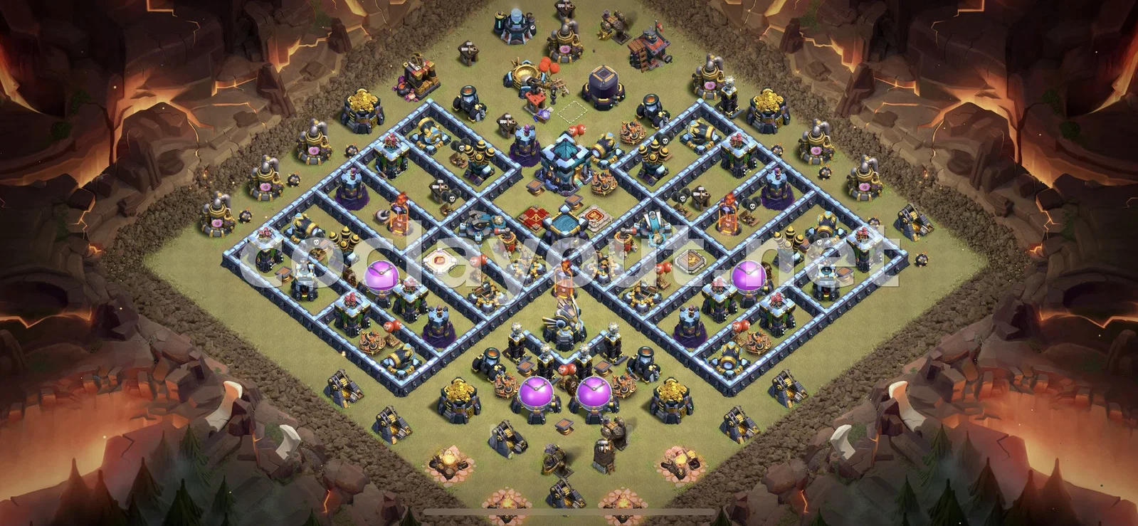 Эффективная база для войны TH13 – превью расстановки TH13