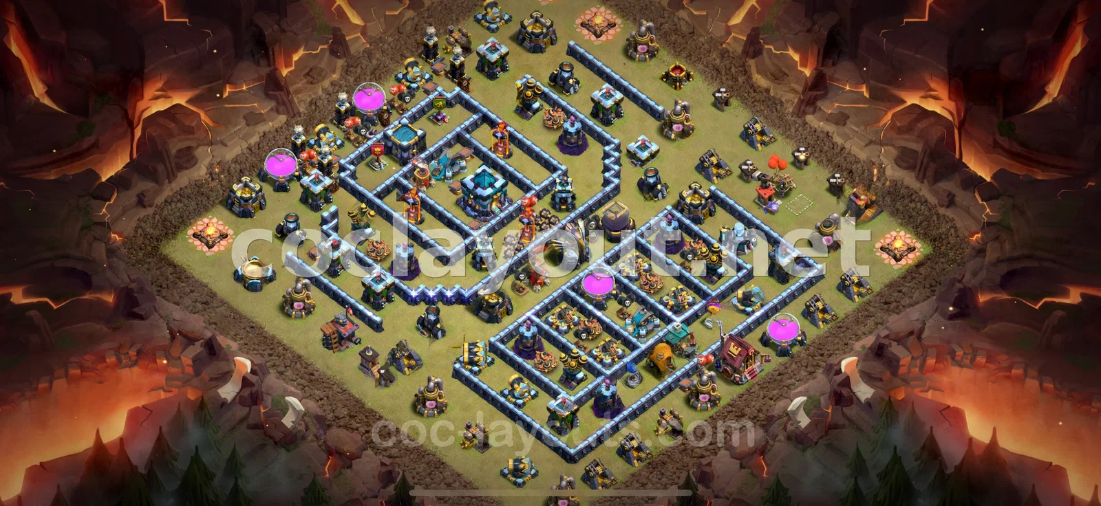 Strategic TH13 War Base for Clan Battles – TH13 layout preview