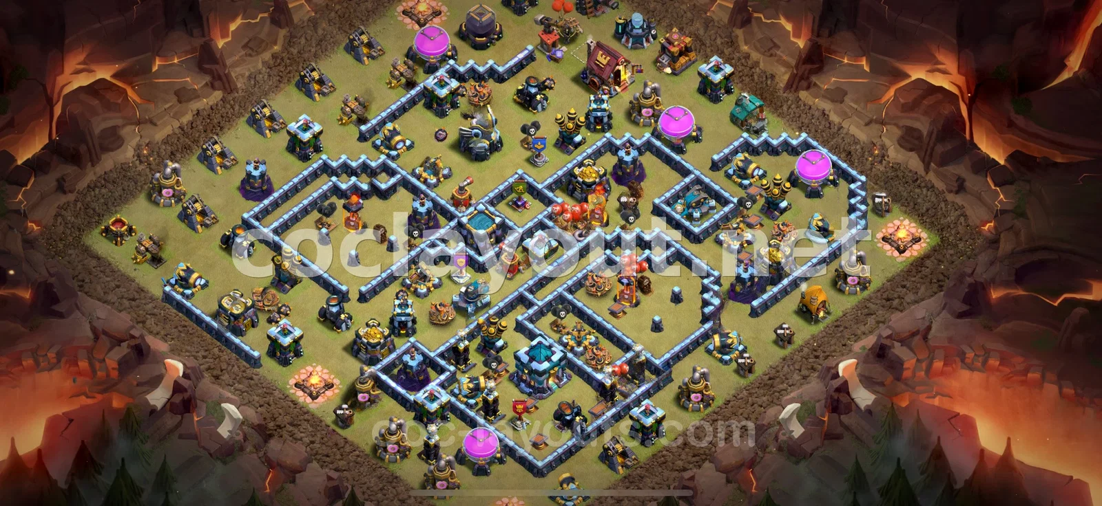 Diseño de guerra TH13 para ganar clanes – vista previa del diseño TH13