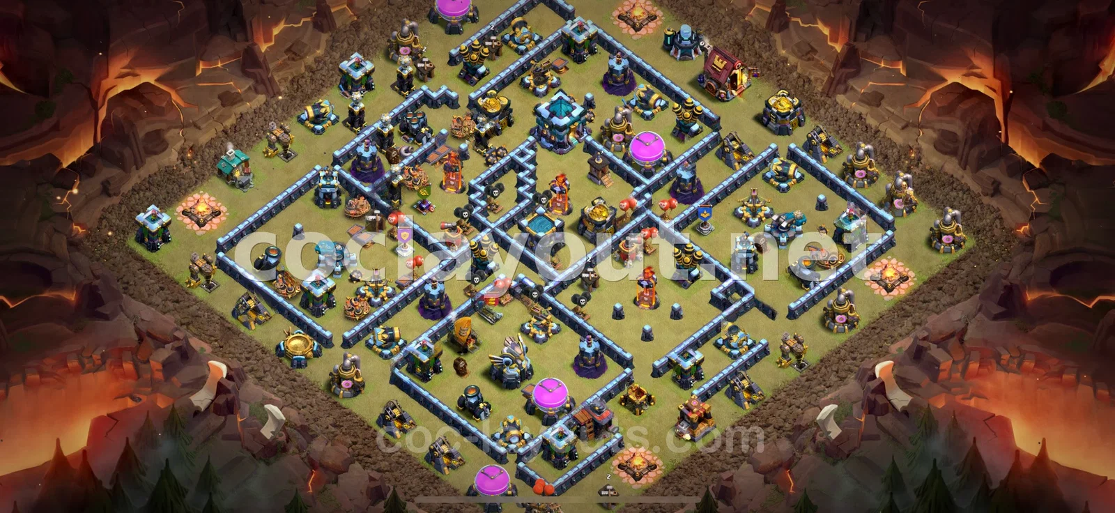 Prepárate para la Guerra de Clanes con Este Diseño de Guerra TH13 – vista previa del diseño TH13