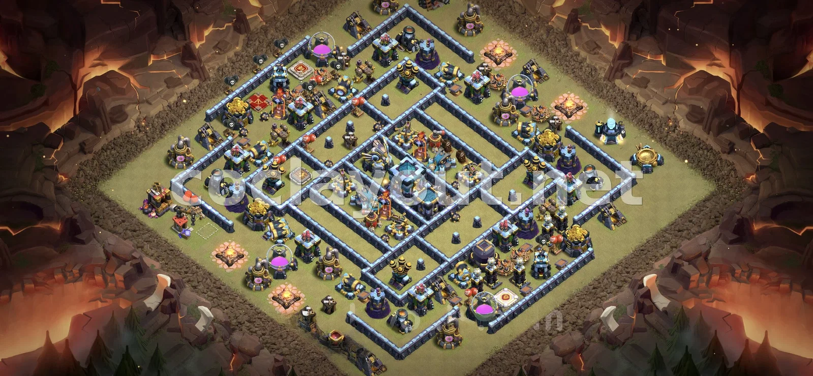 Эффективная база для войны TH13 – превью расстановки TH13
