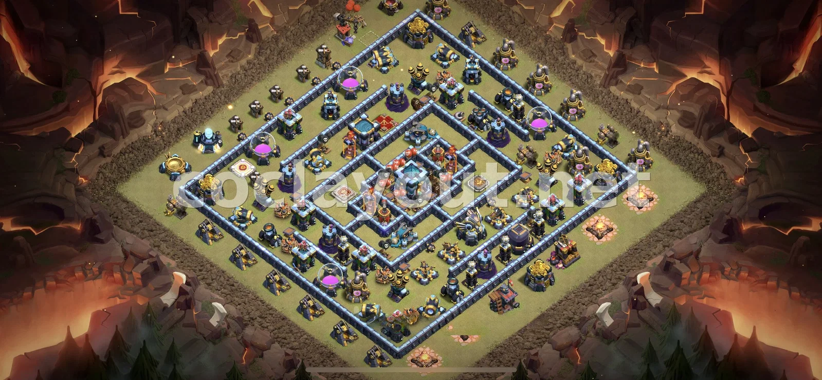 Эффективная база для войны TH13 – превью расстановки TH13