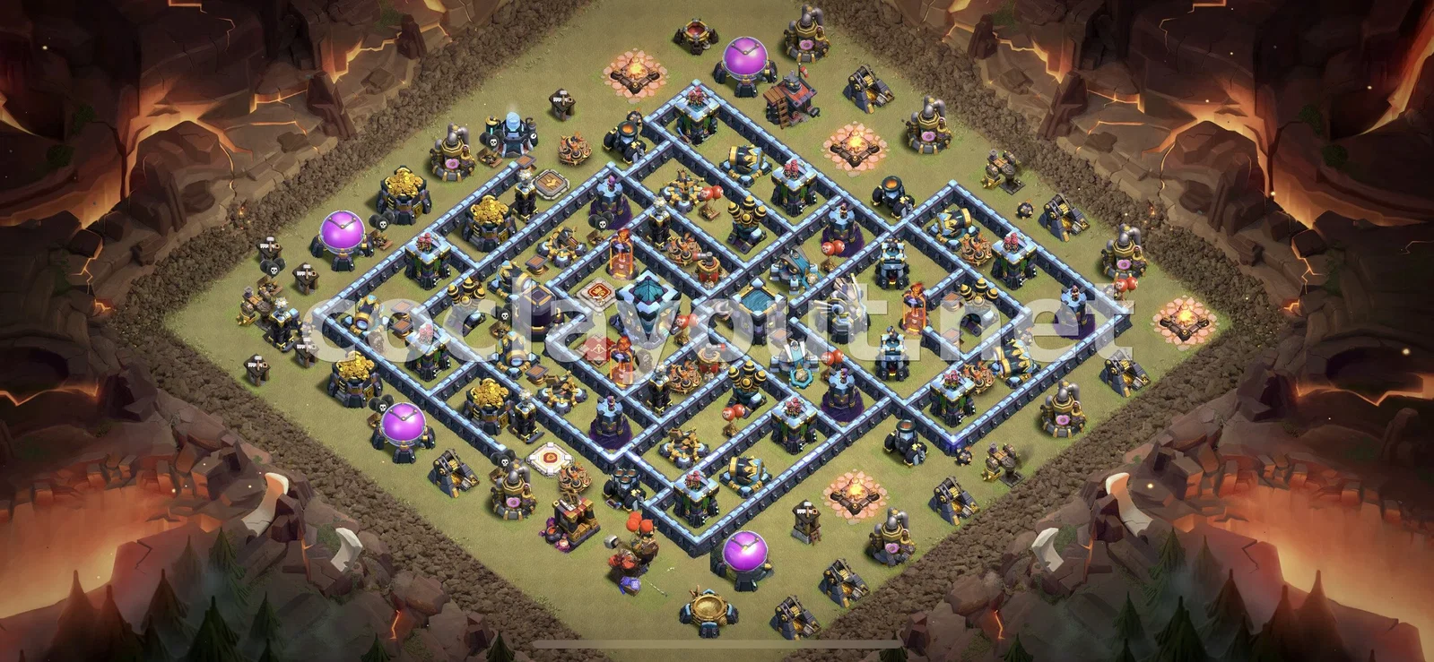 Эффективная база для войны TH13 – превью расстановки TH13