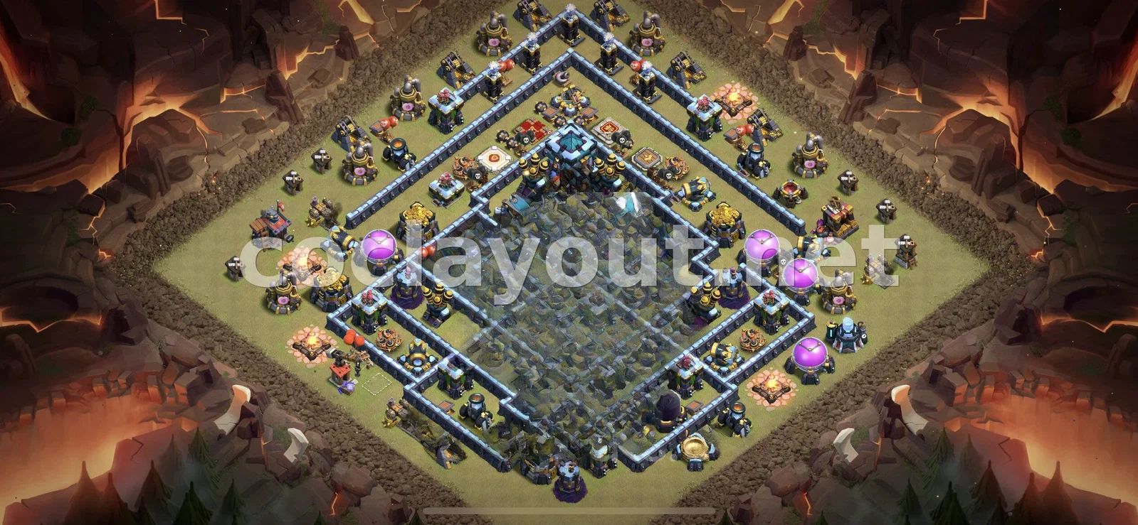 Эффективная База для Войны TH13 – превью расстановки TH13