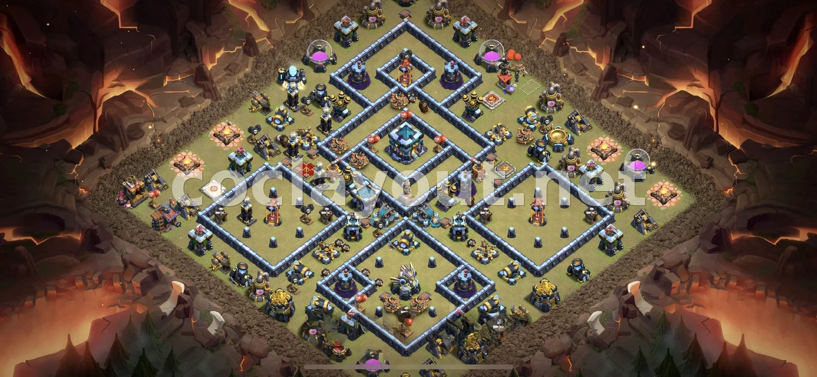 Эффективная база для войны TH13 – превью расстановки TH13