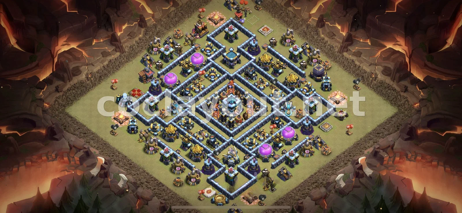 Эффективная база для войны TH13 – превью расстановки TH13