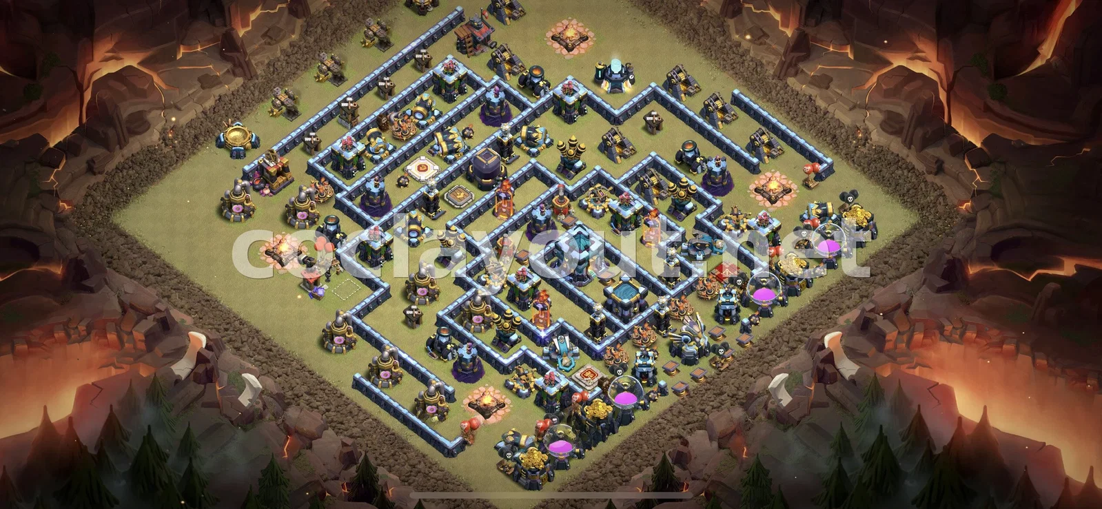 Эффективная база для войны TH13 – превью расстановки TH13