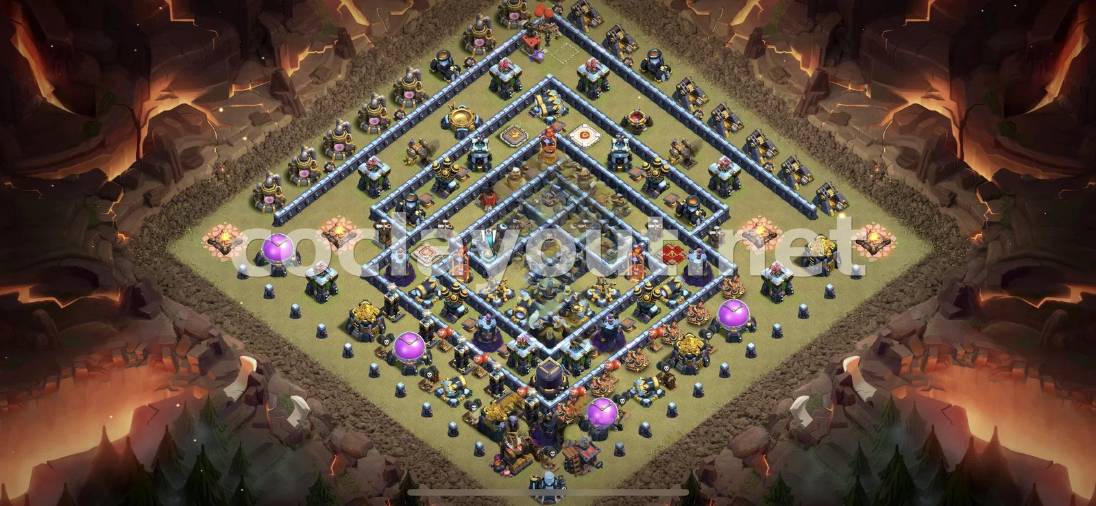 Эффективная база для войны TH13 – превью расстановки TH13