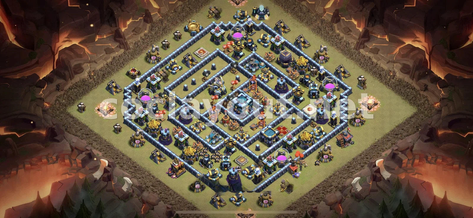 Эффективная база для войны TH13 – превью расстановки TH13