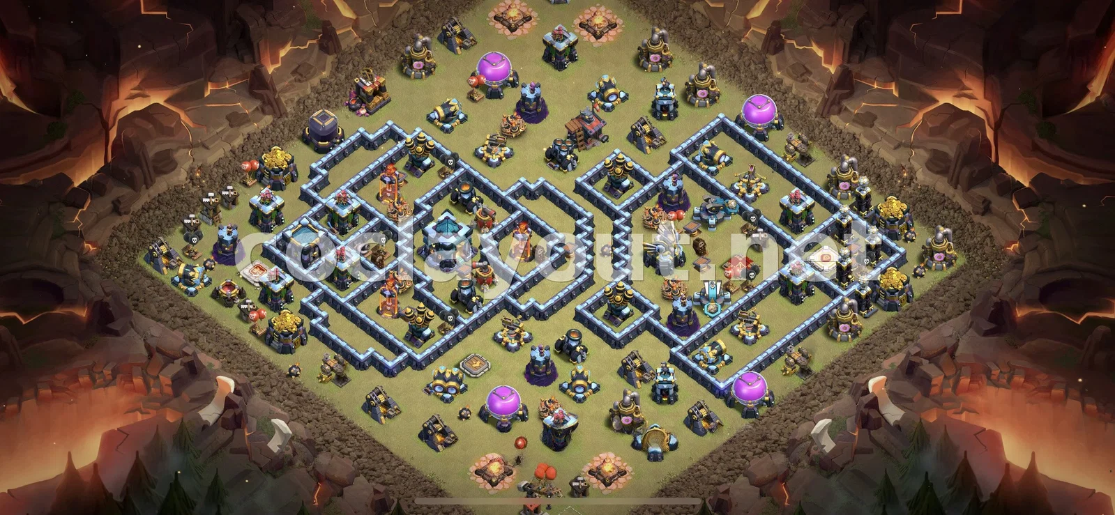 Эффективная База для Войны TH13 – превью расстановки TH13