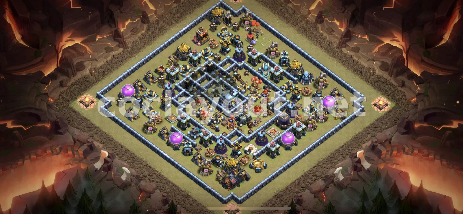 Эффективная база для войны TH13 – превью расстановки TH13